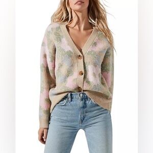ASTR the Label Rosette Pastel Romantic Sweater Cardigan